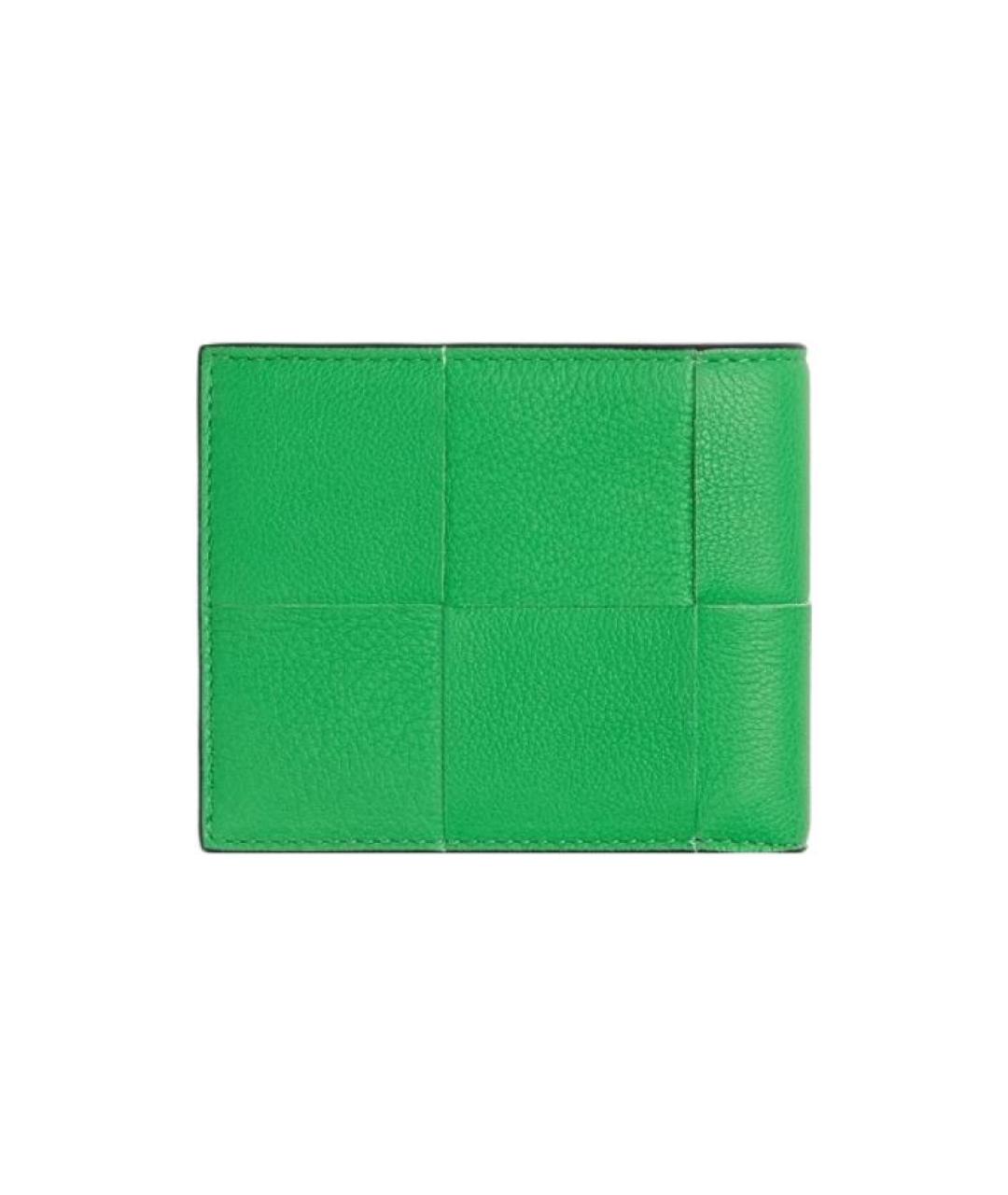 BOTTEGA VENETA Зеленый кожаный кошелек, фото 2