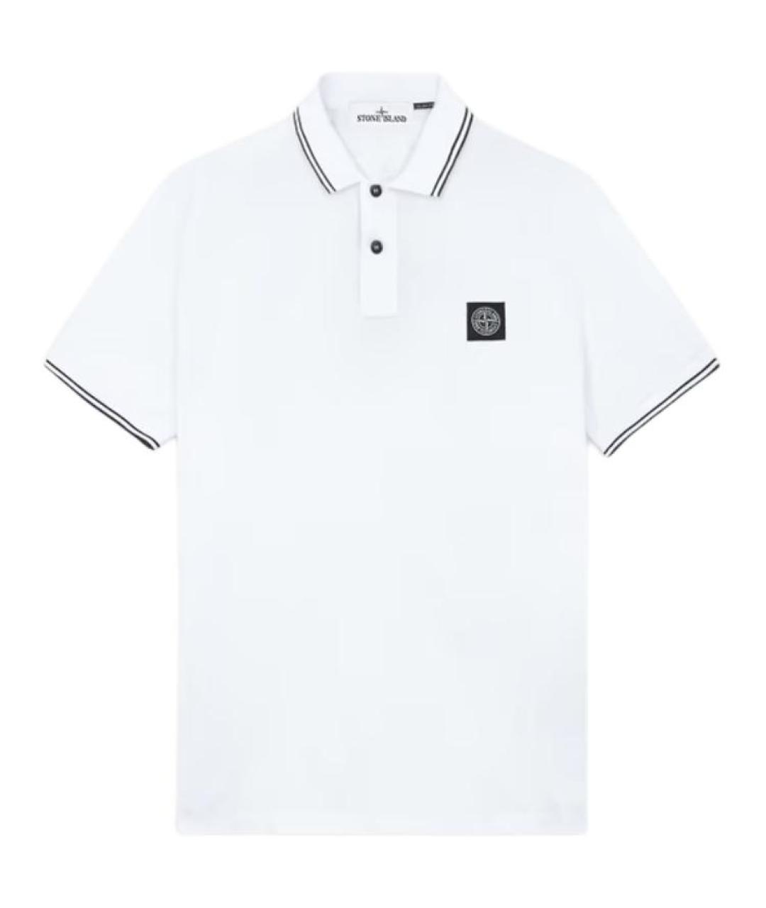 STONE ISLAND Белое поло с коротким рукавом, фото 1