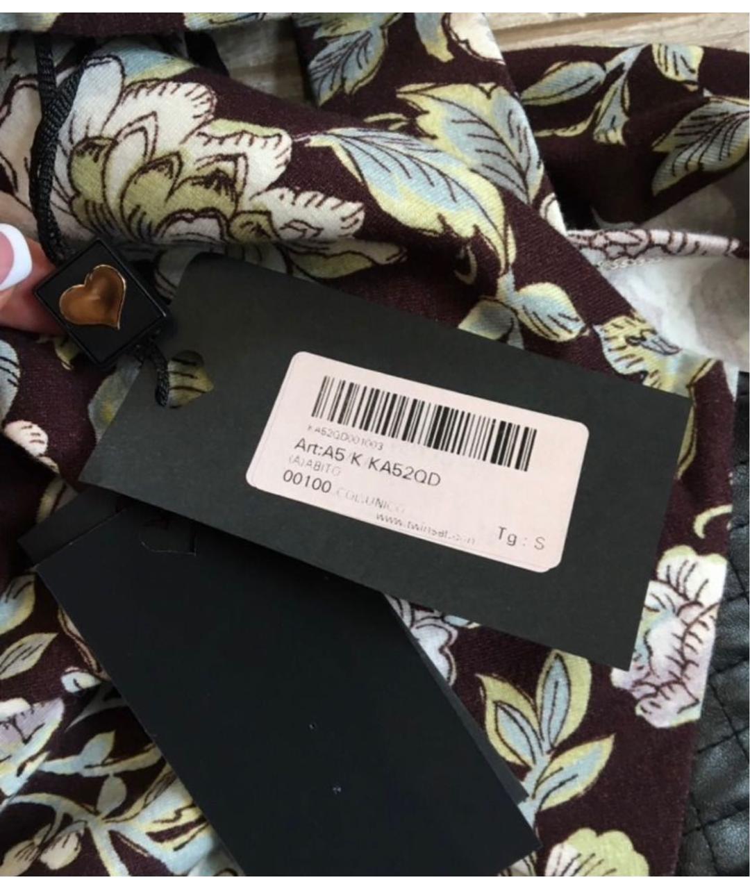 TWIN-SET Бежевое хлопковое повседневное платье, фото 7