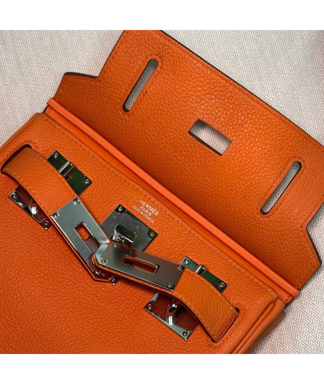 HERMES Оранжевая кожаная сумка на плечо, фото 2