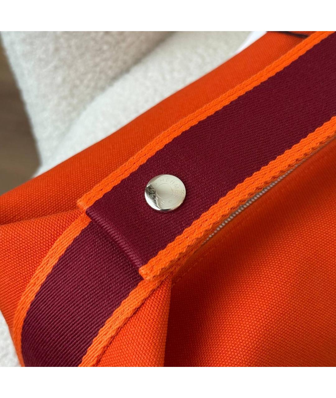 HERMES Оранжевая тканевая косметичка, фото 5