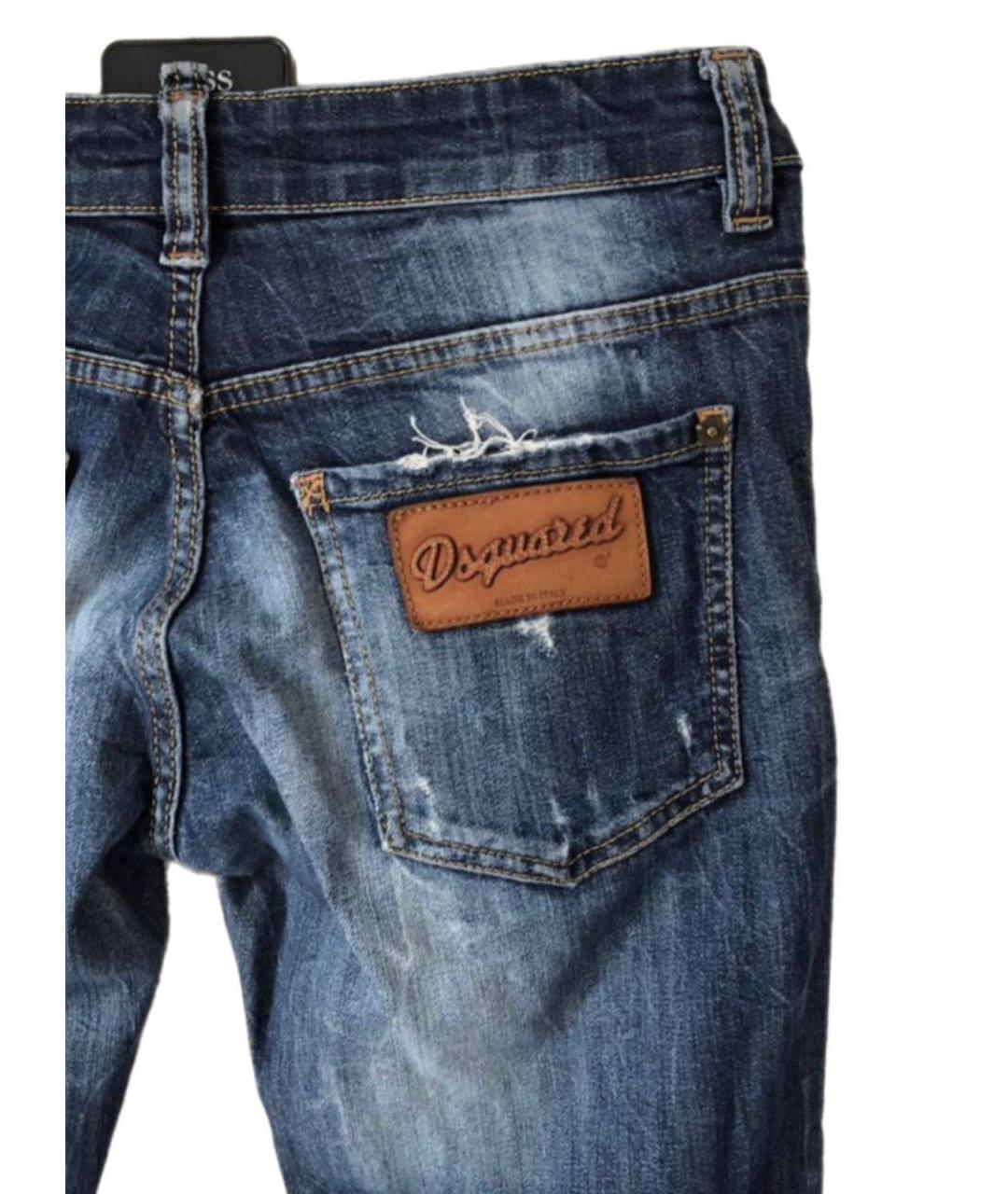 DSQUARED2 Синие хлопковые прямые джинсы, фото 2