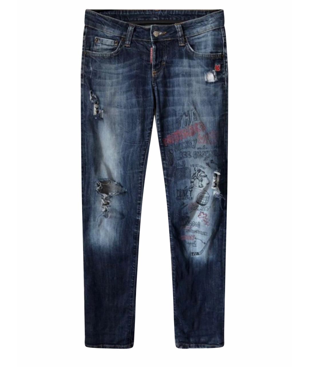 DSQUARED2 Синие хлопковые прямые джинсы, фото 1