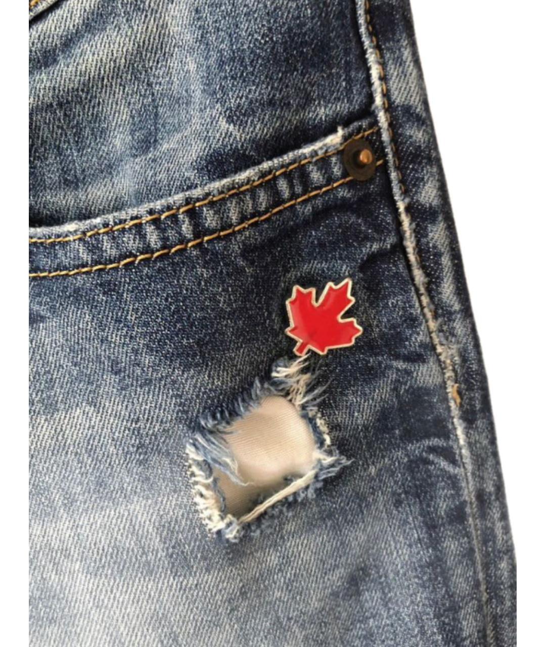 DSQUARED2 Синие хлопковые прямые джинсы, фото 4