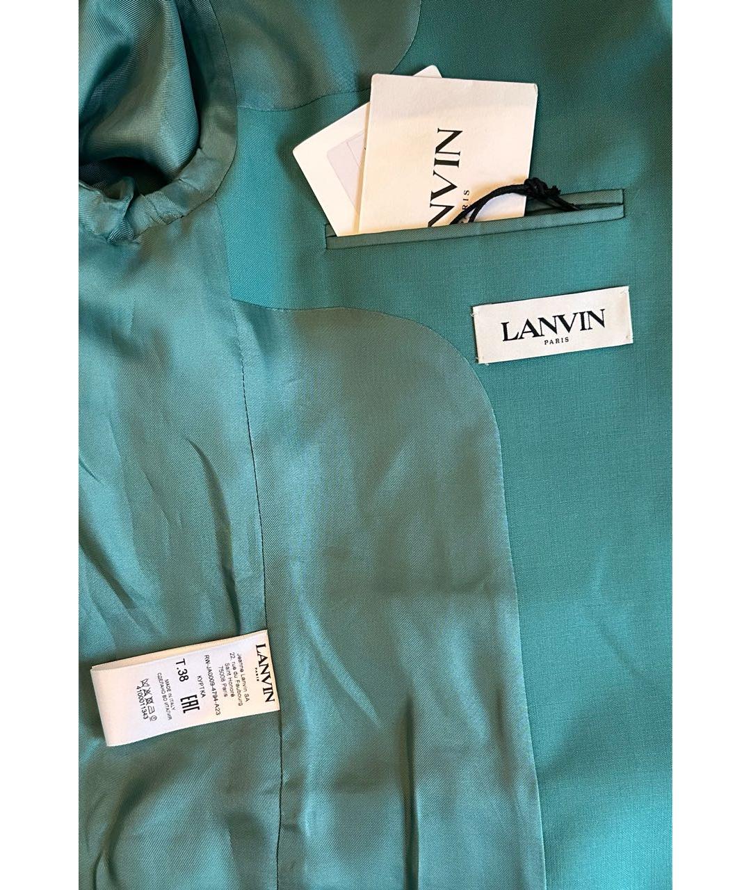 LANVIN Зеленый шерстяной жакет/пиджак, фото 3