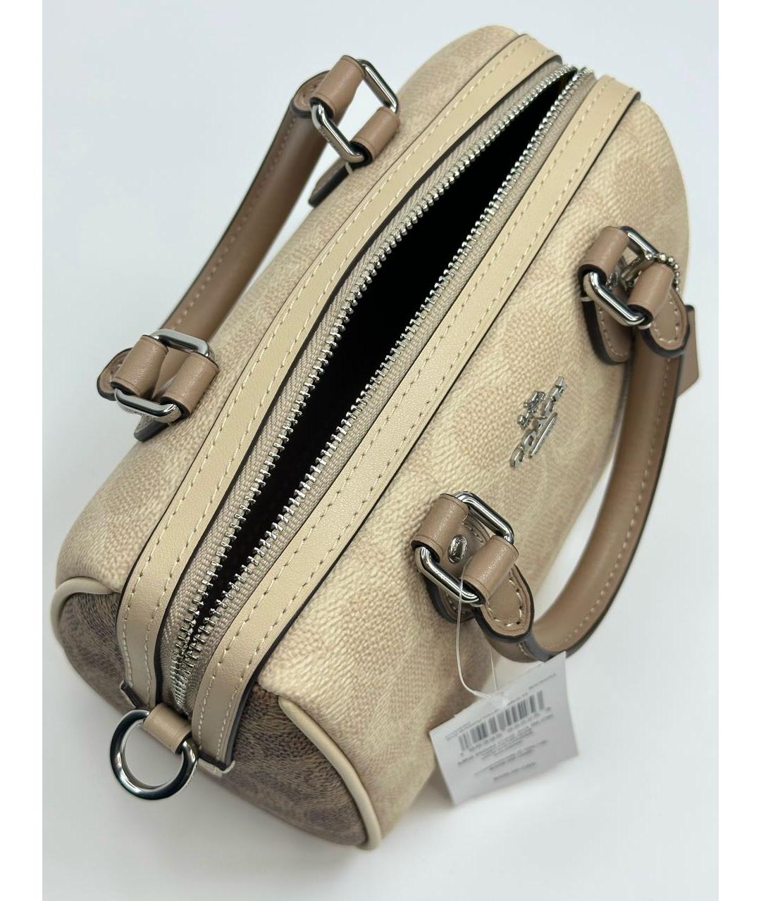 COACH Бежевая сумка с короткими ручками, фото 4