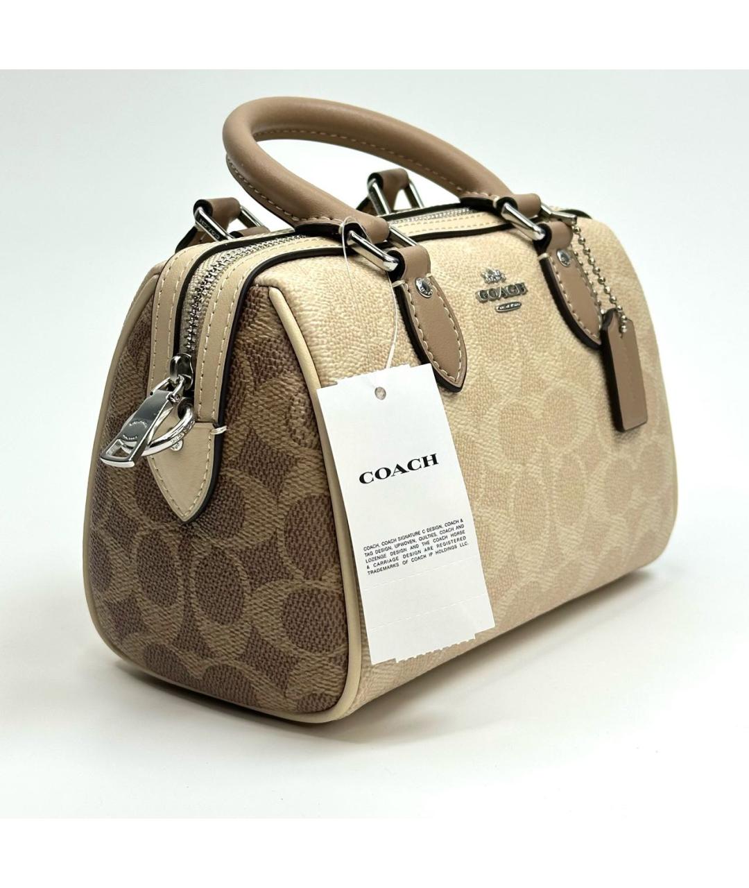 COACH Бежевая сумка с короткими ручками, фото 2