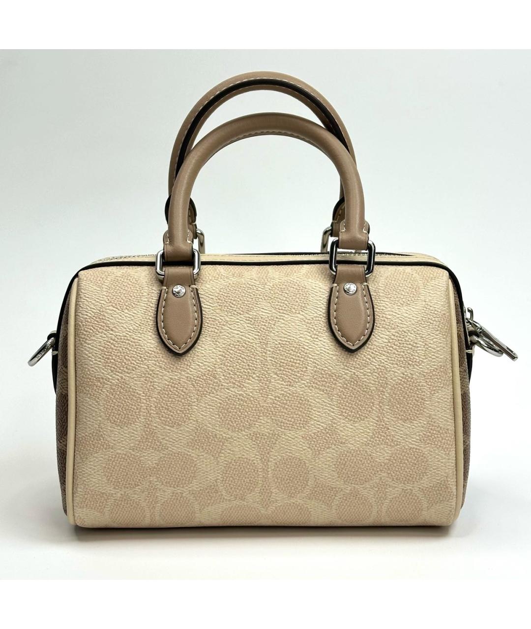 COACH Бежевая сумка с короткими ручками, фото 3