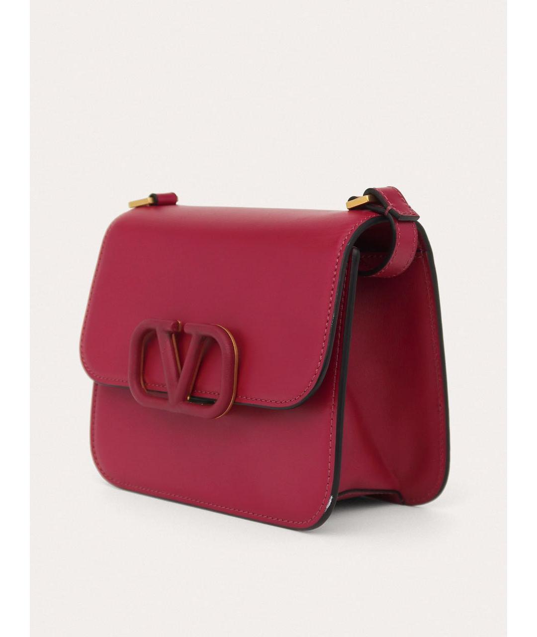 VALENTINO Розовая кожаная сумка через плечо, фото 2