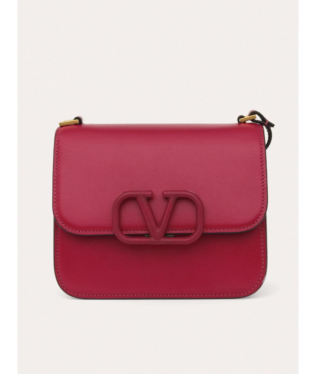 VALENTINO Розовая кожаная сумка через плечо, фото 9