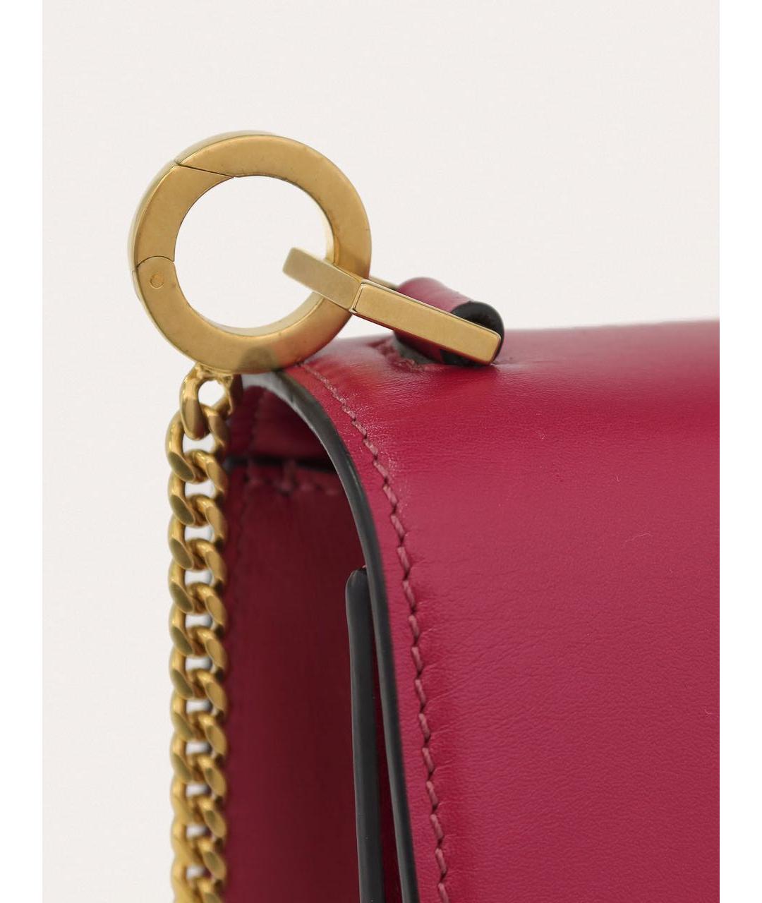 VALENTINO Розовая кожаная сумка через плечо, фото 7