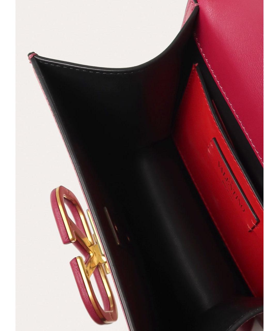 VALENTINO Розовая кожаная сумка через плечо, фото 4