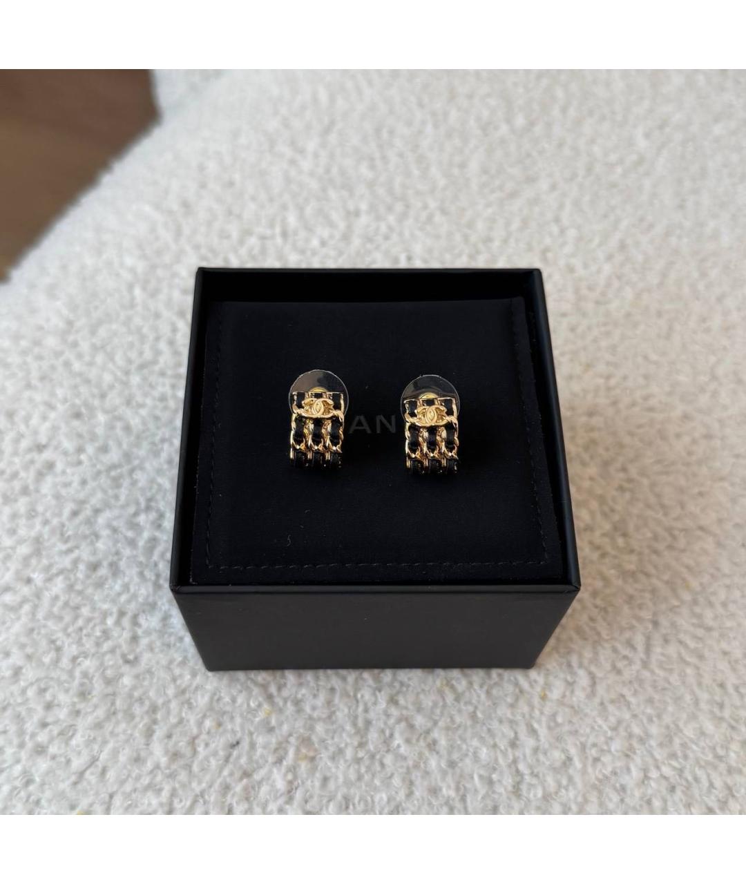 CHANEL Черные серьги, фото 2