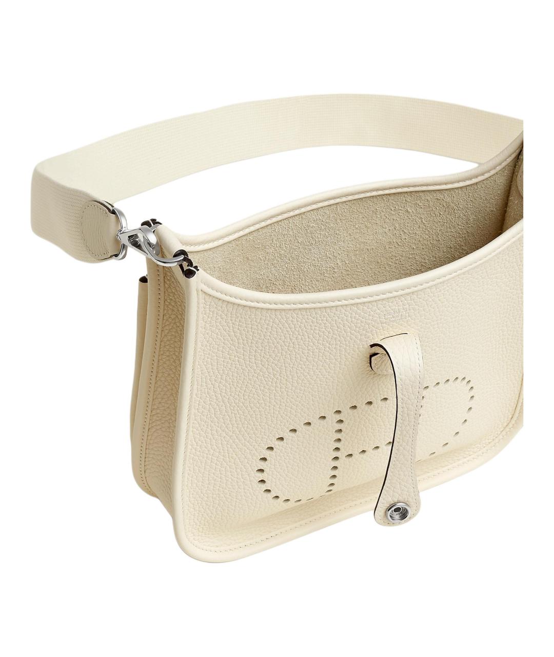 HERMES Белая кожаная сумка через плечо, фото 4