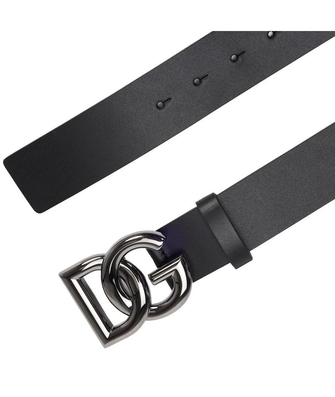 DOLCE&GABBANA Черный кожаный ремень, фото 2