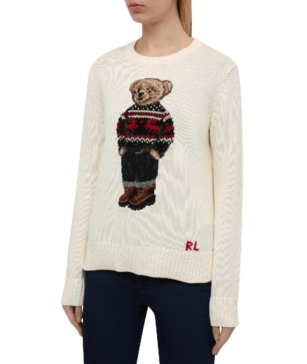 POLO RALPH LAUREN Белый хлопковый джемпер / свитер, фото 5