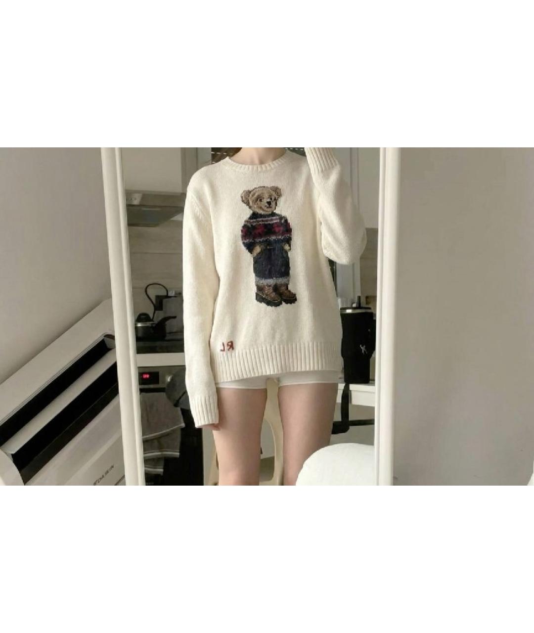 POLO RALPH LAUREN Белый хлопковый джемпер / свитер, фото 9