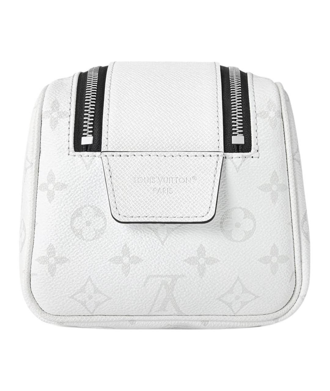 LOUIS VUITTON Белая кожаная барсетка, фото 3