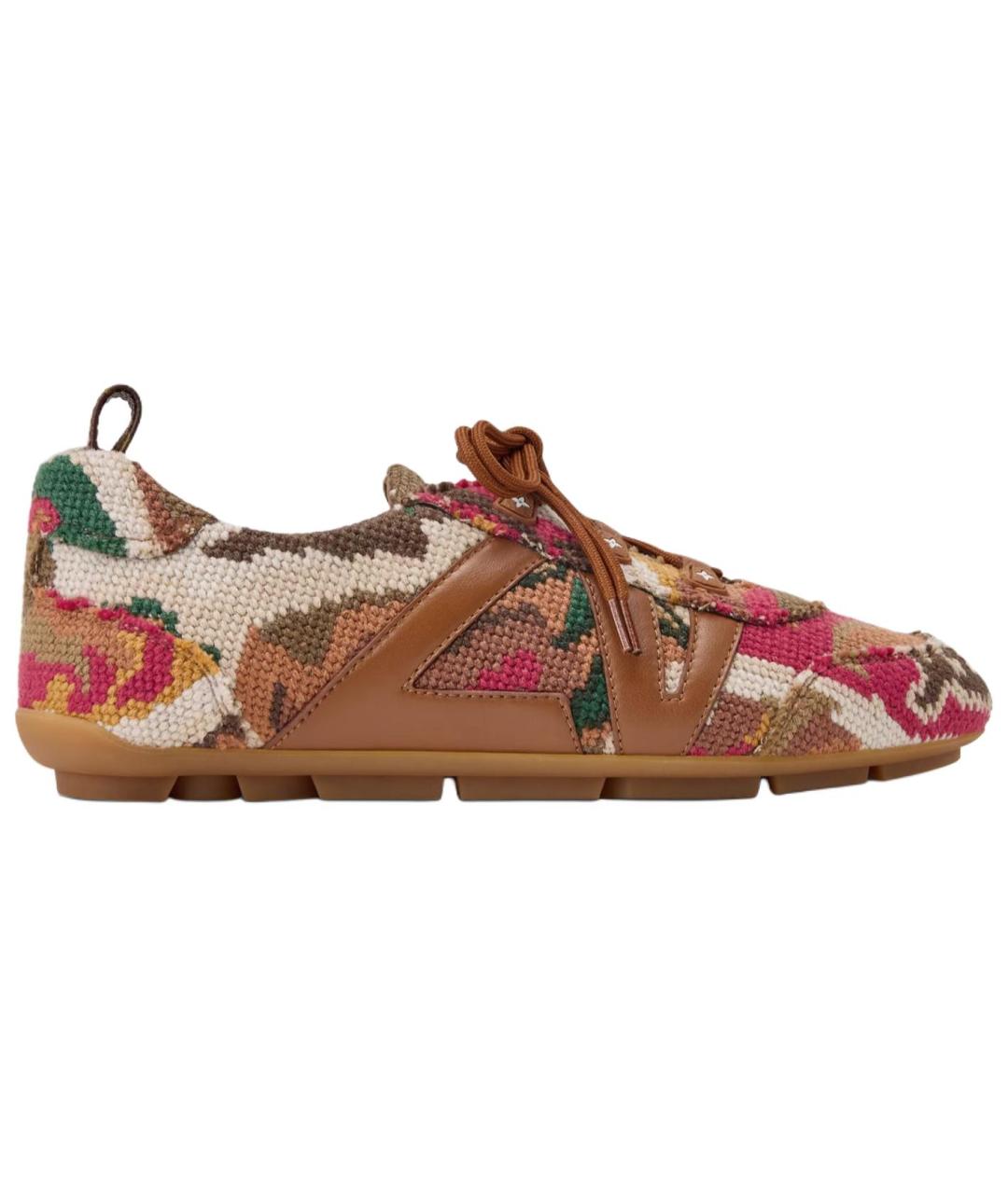 LOUIS VUITTON Коричневые текстильные кроссовки, фото 6