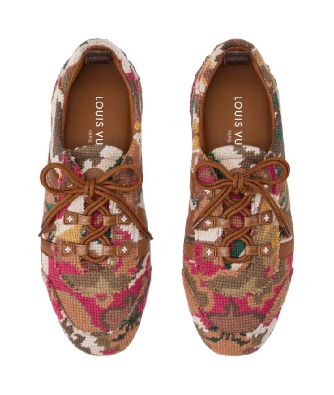 LOUIS VUITTON Коричневые текстильные кроссовки, фото 4