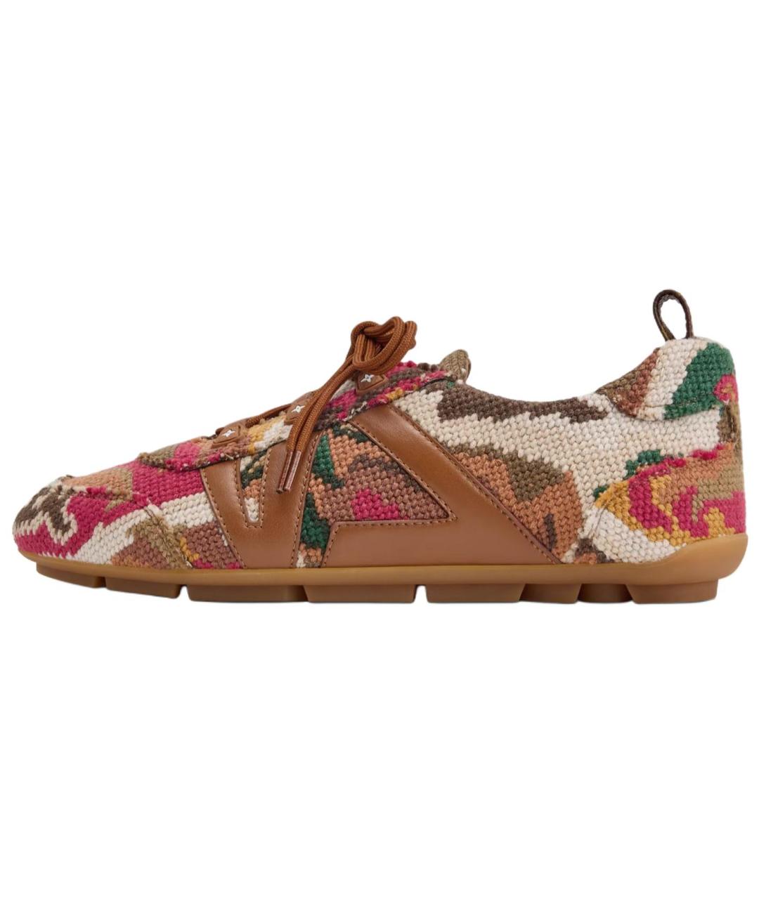 LOUIS VUITTON Коричневые текстильные кроссовки, фото 2