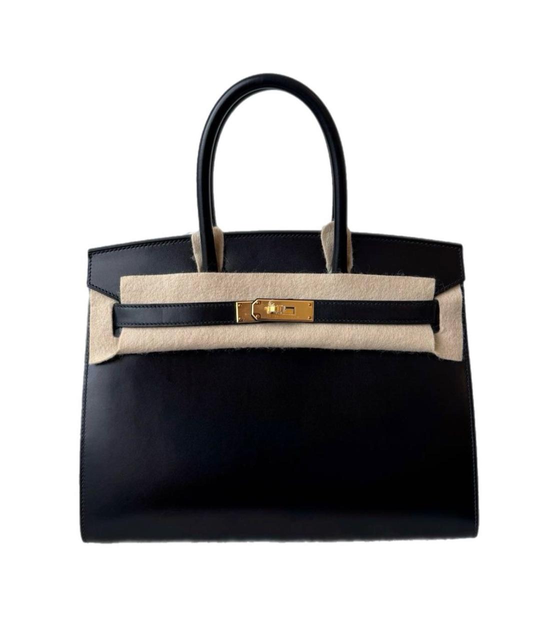 HERMES Черная кожаная сумка с короткими ручками, фото 8