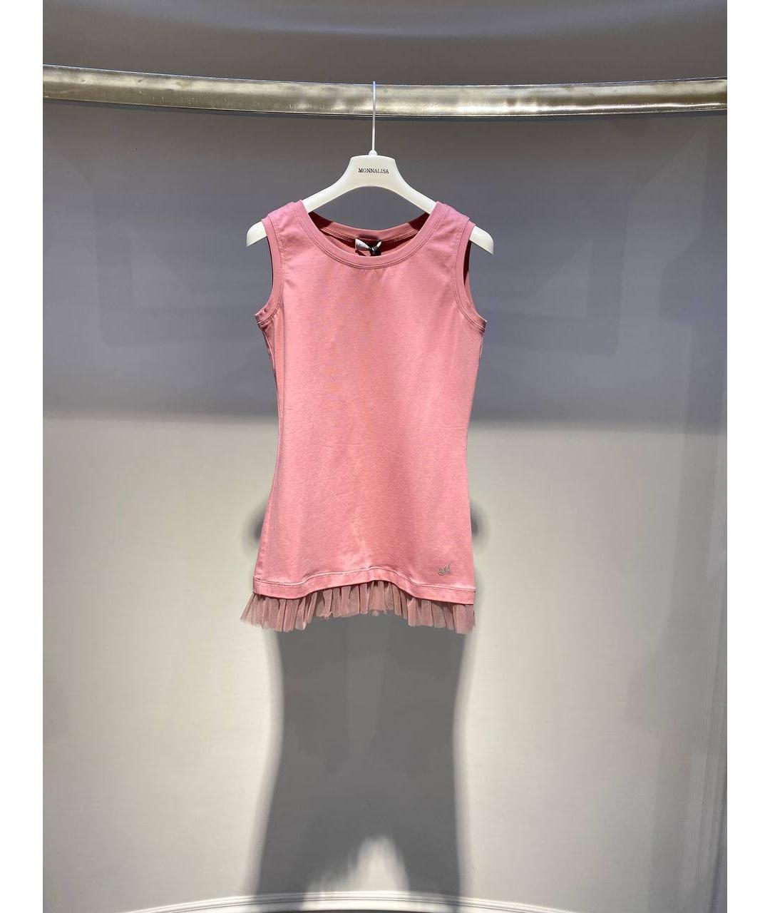 MONNALISA Розовый хлопковый детская футболка / топ, фото 4