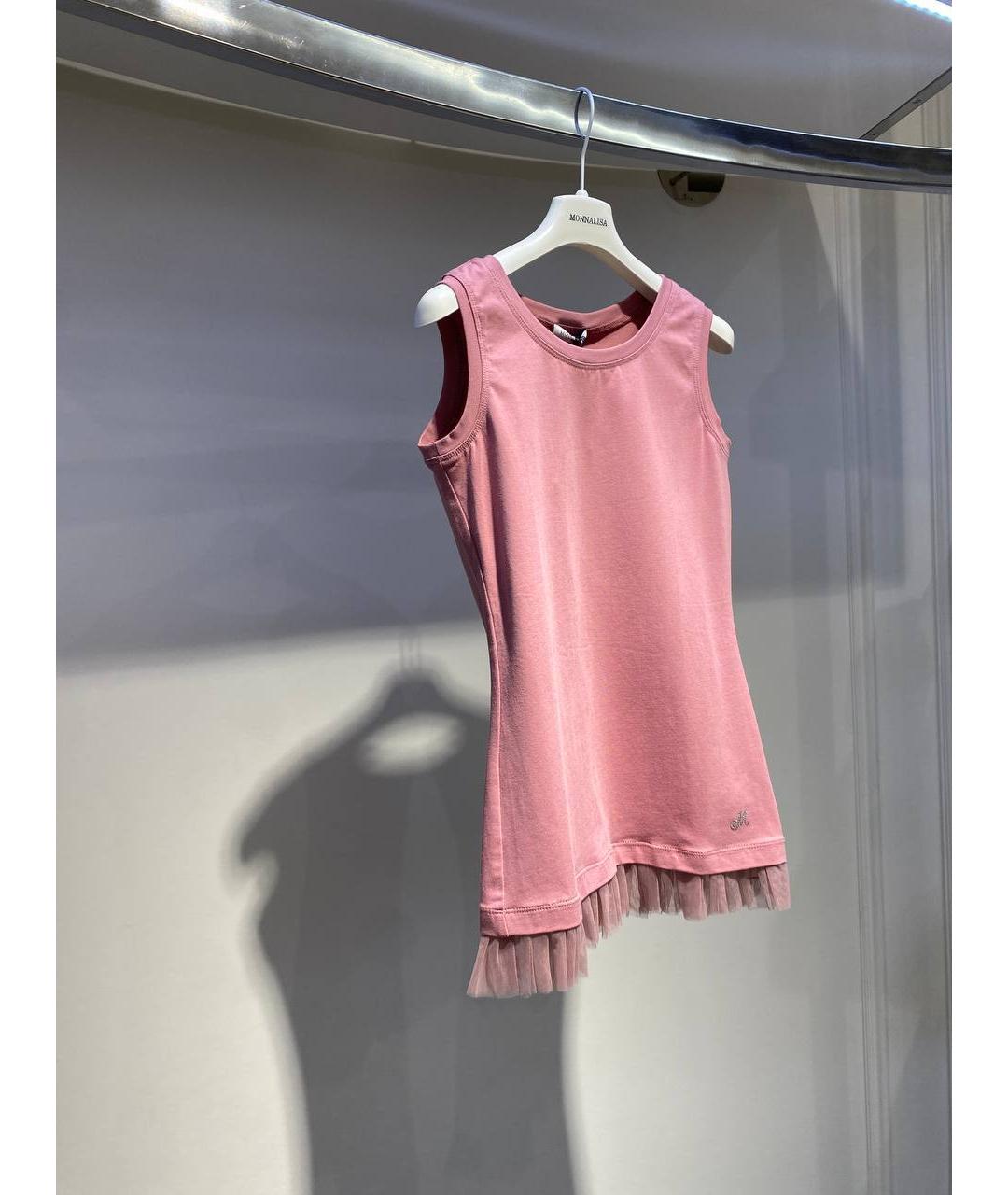 MONNALISA Розовый хлопковый детская футболка / топ, фото 2