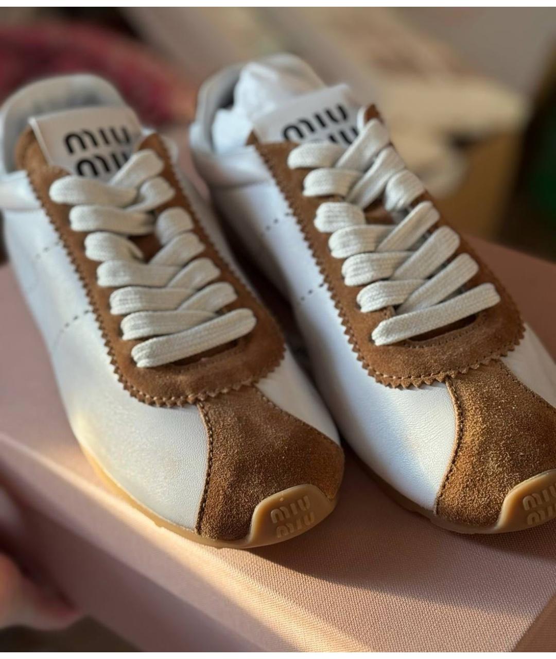 MIU MIU Кожаные кроссовки, фото 5