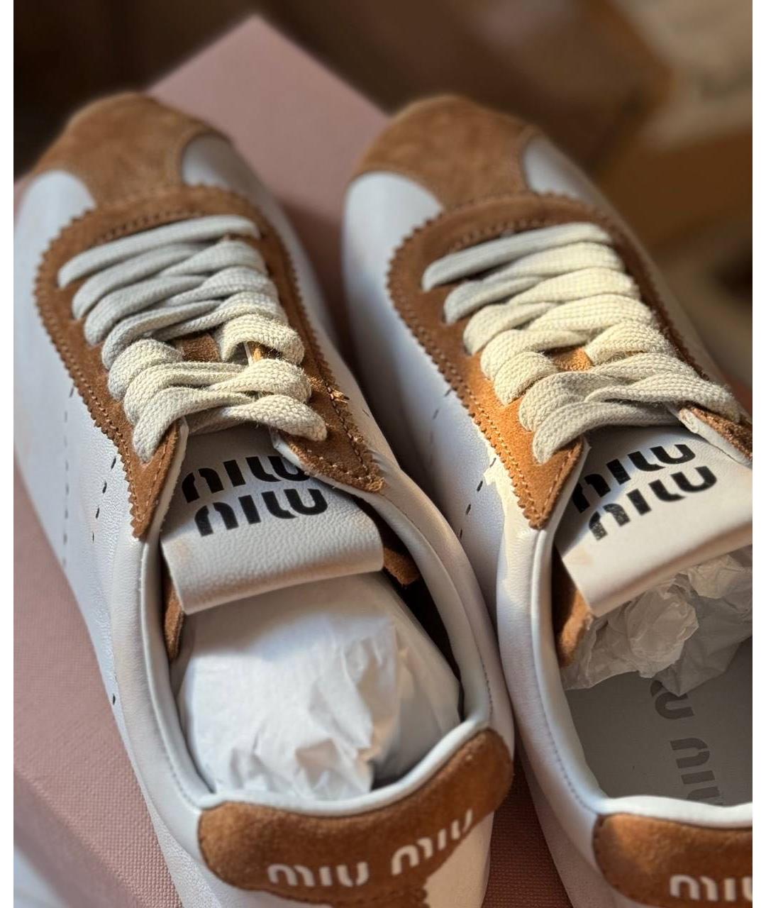MIU MIU Кожаные кроссовки, фото 4
