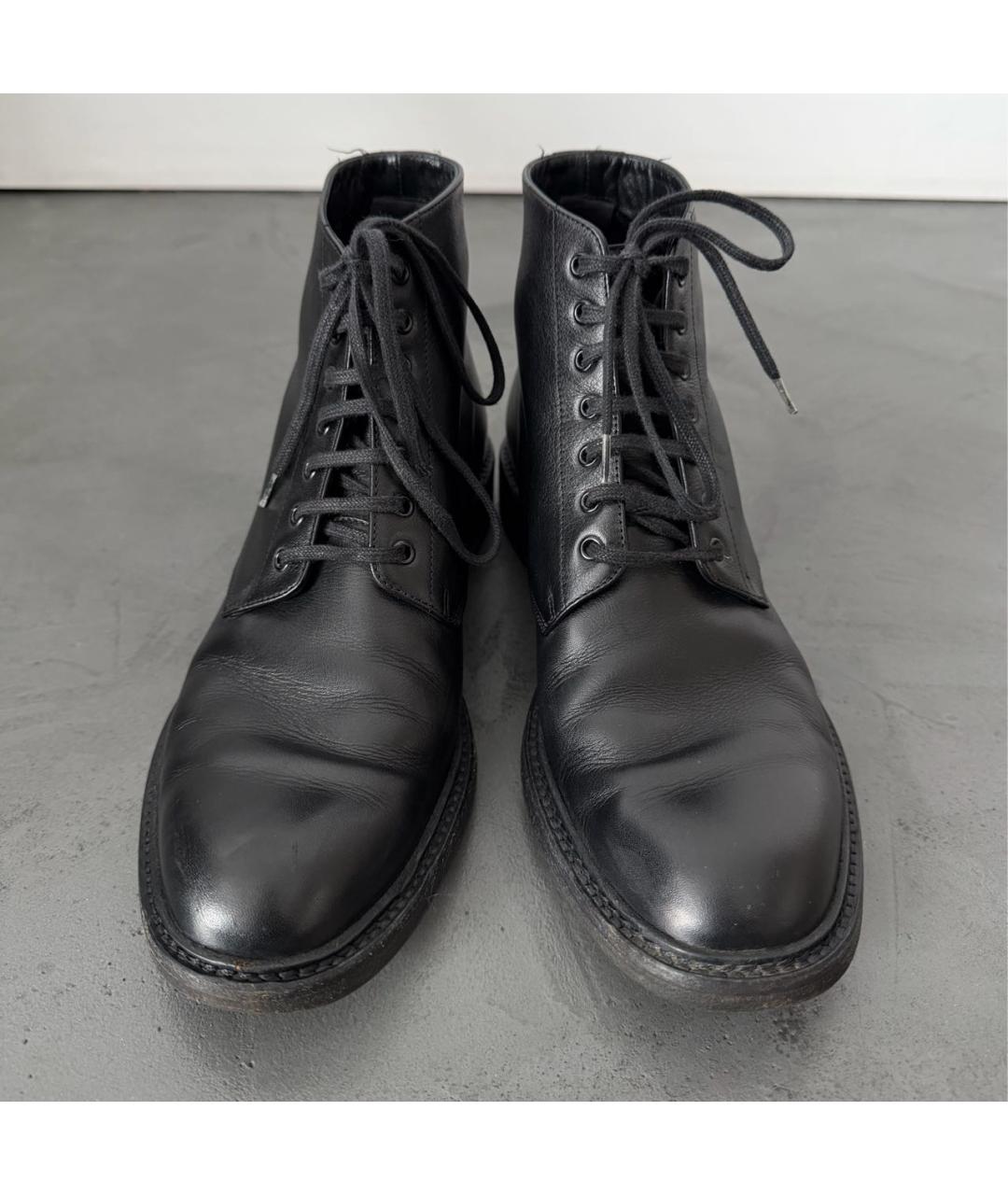 SAINT LAURENT Черные кожаные ботинки, фото 8
