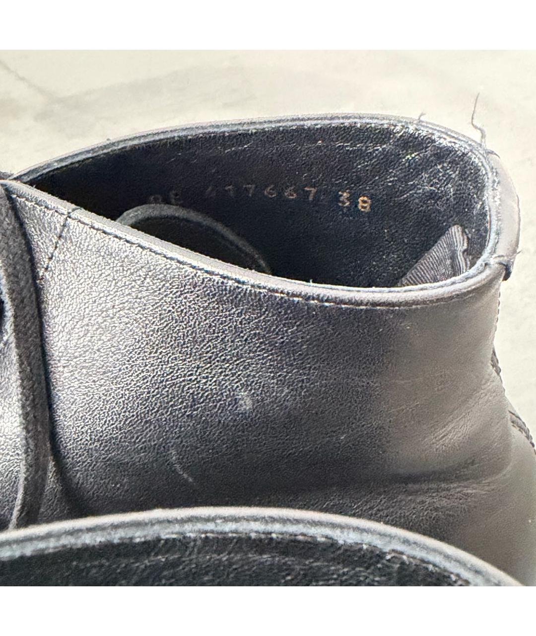 SAINT LAURENT Черные кожаные ботинки, фото 6