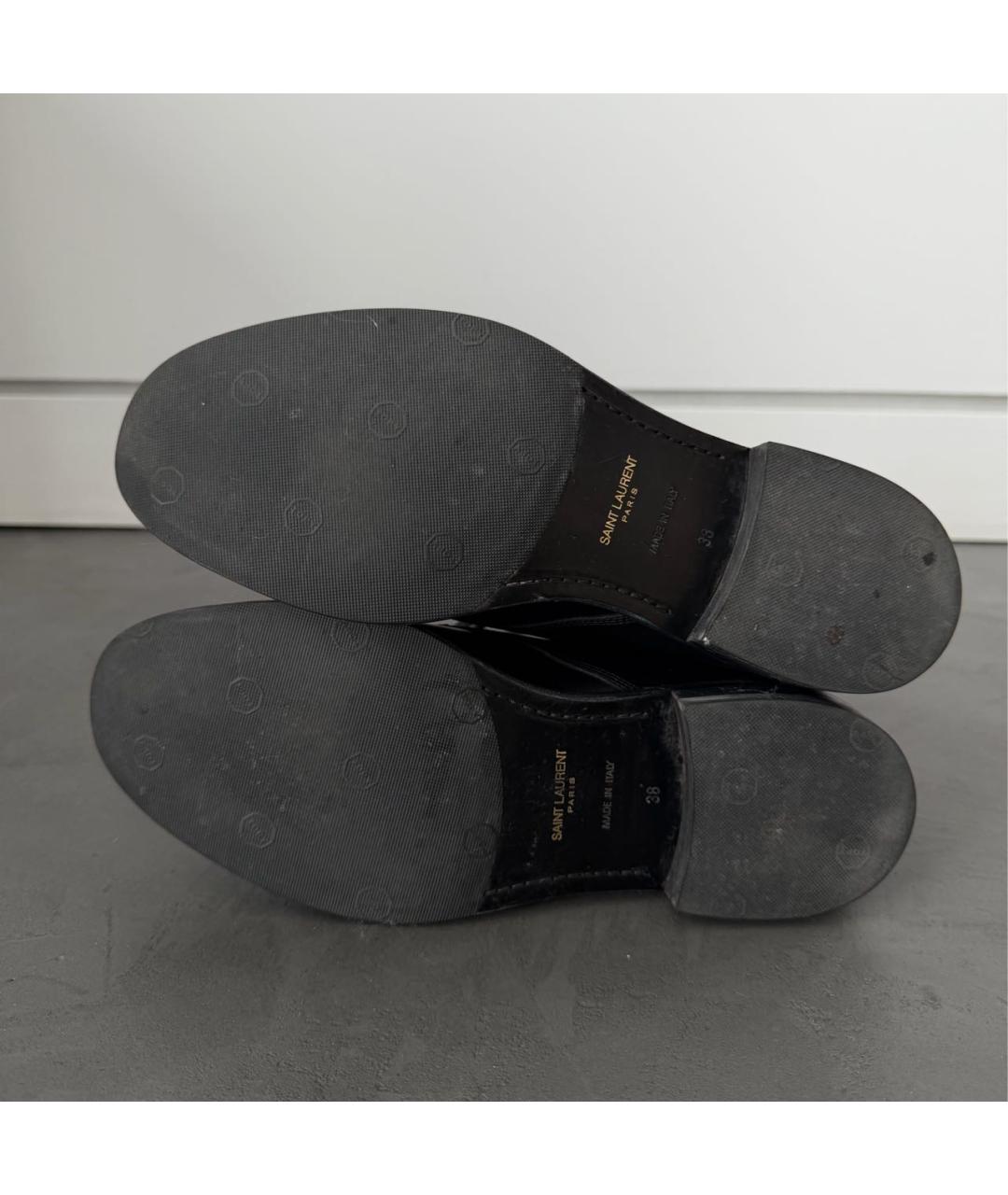 SAINT LAURENT Черные кожаные ботинки, фото 5