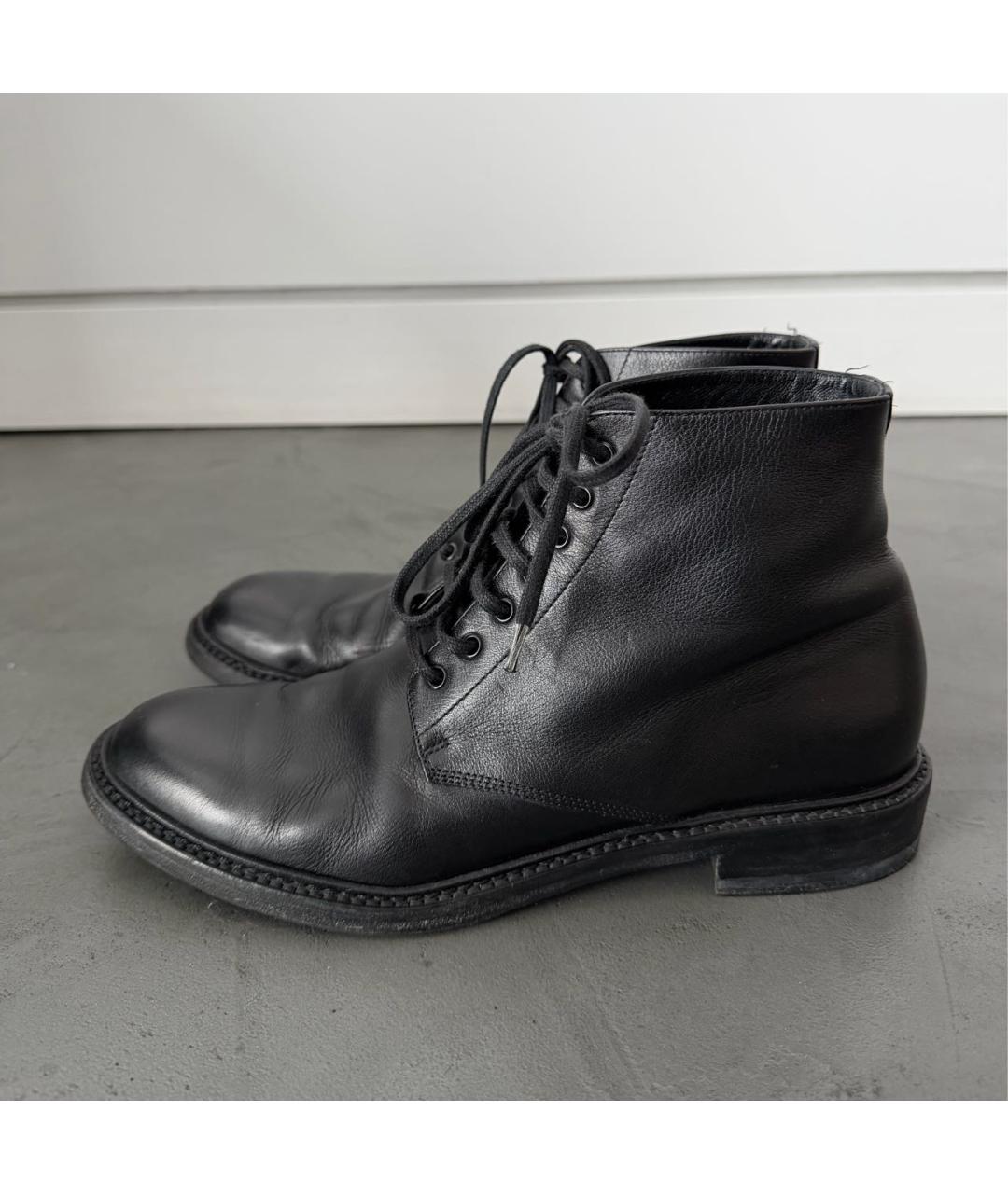 SAINT LAURENT Черные кожаные ботинки, фото 9
