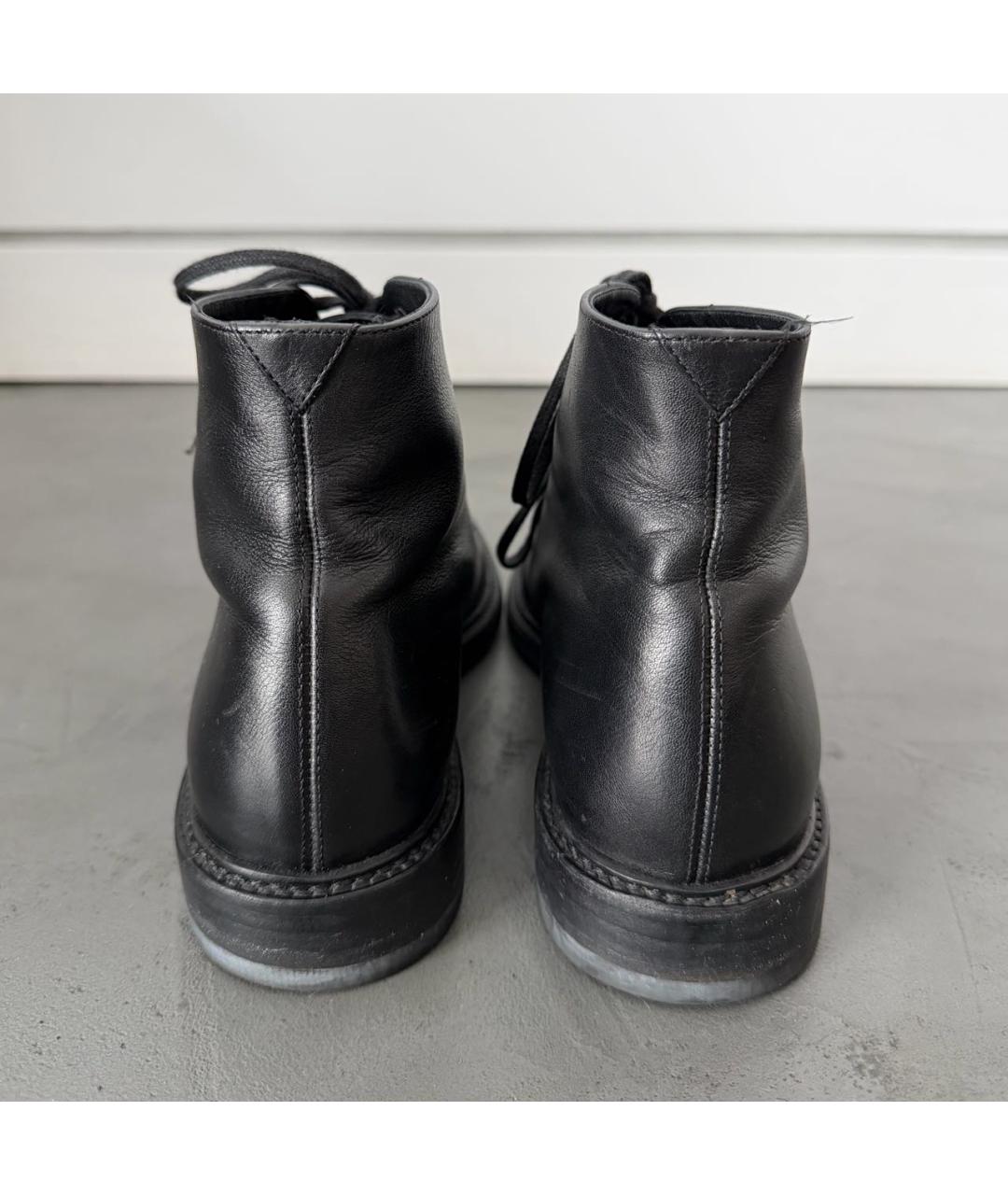 SAINT LAURENT Черные кожаные ботинки, фото 4