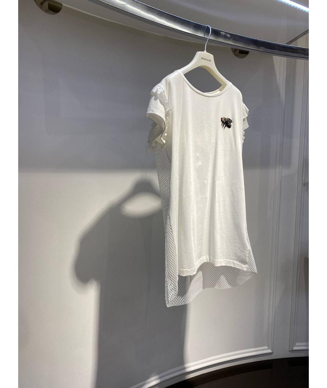 MONNALISA Белый хлопковый детская футболка / топ, фото 2