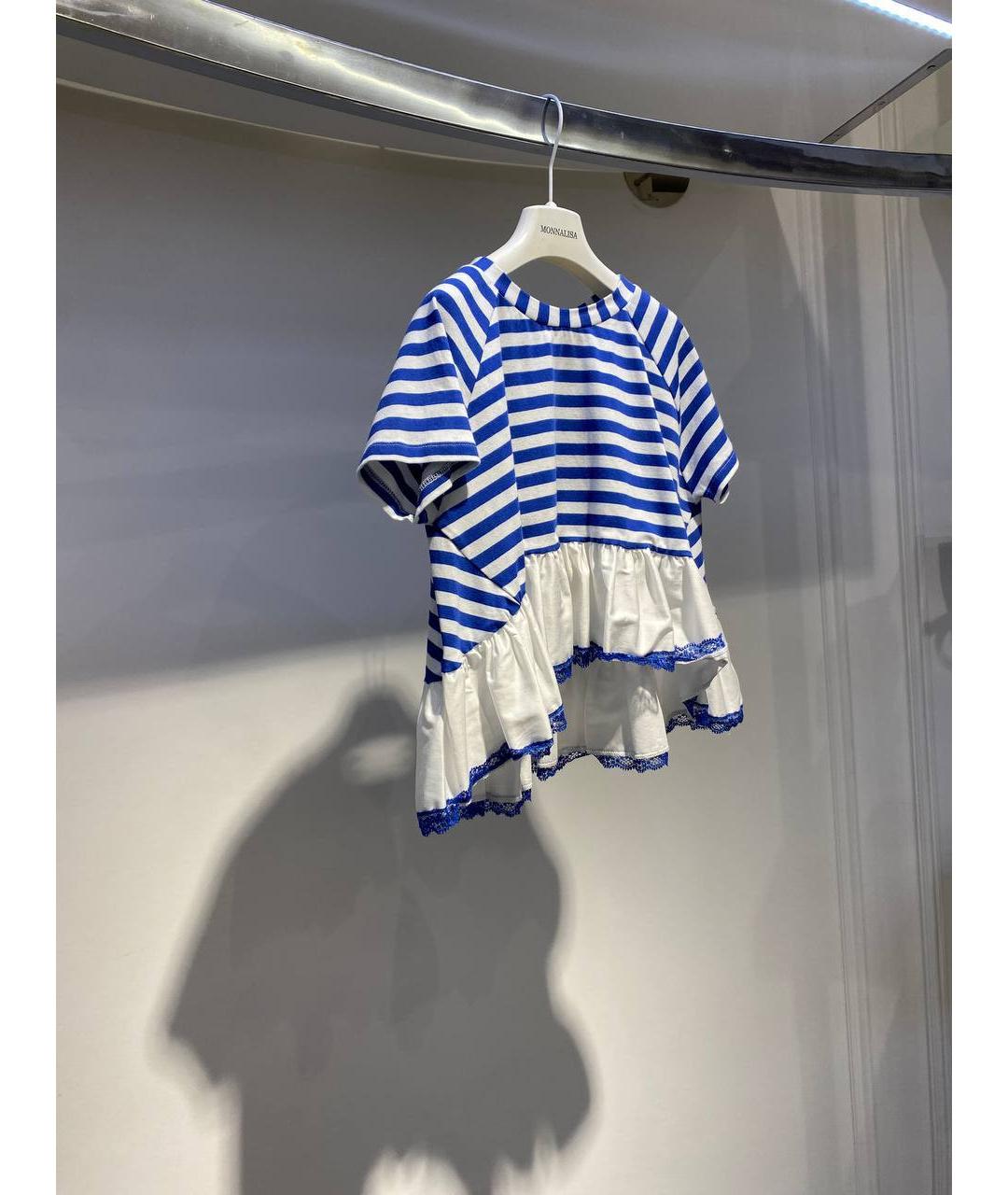 MONNALISA Голубой хлопковый детская футболка / топ, фото 2