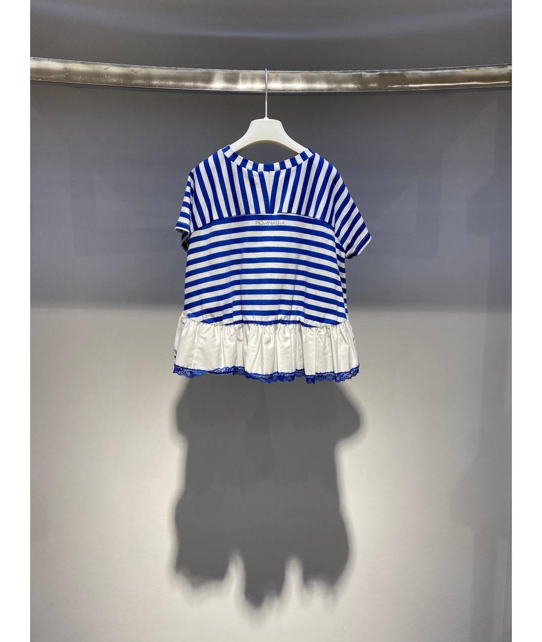 MONNALISA Голубой хлопковый детская футболка / топ, фото 3