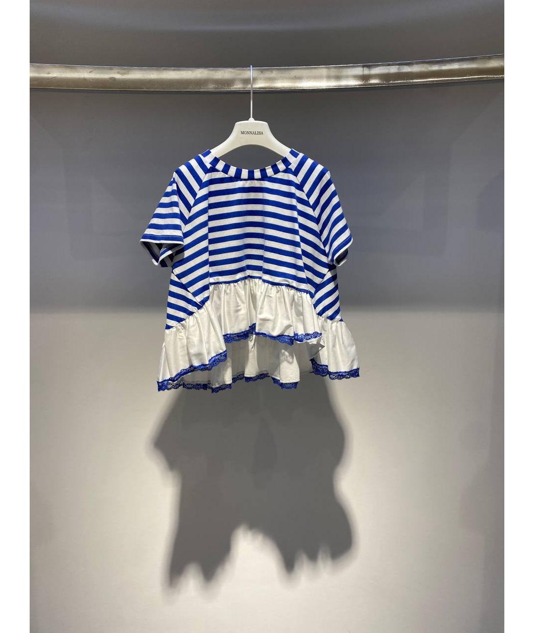 MONNALISA Голубой хлопковый детская футболка / топ, фото 4