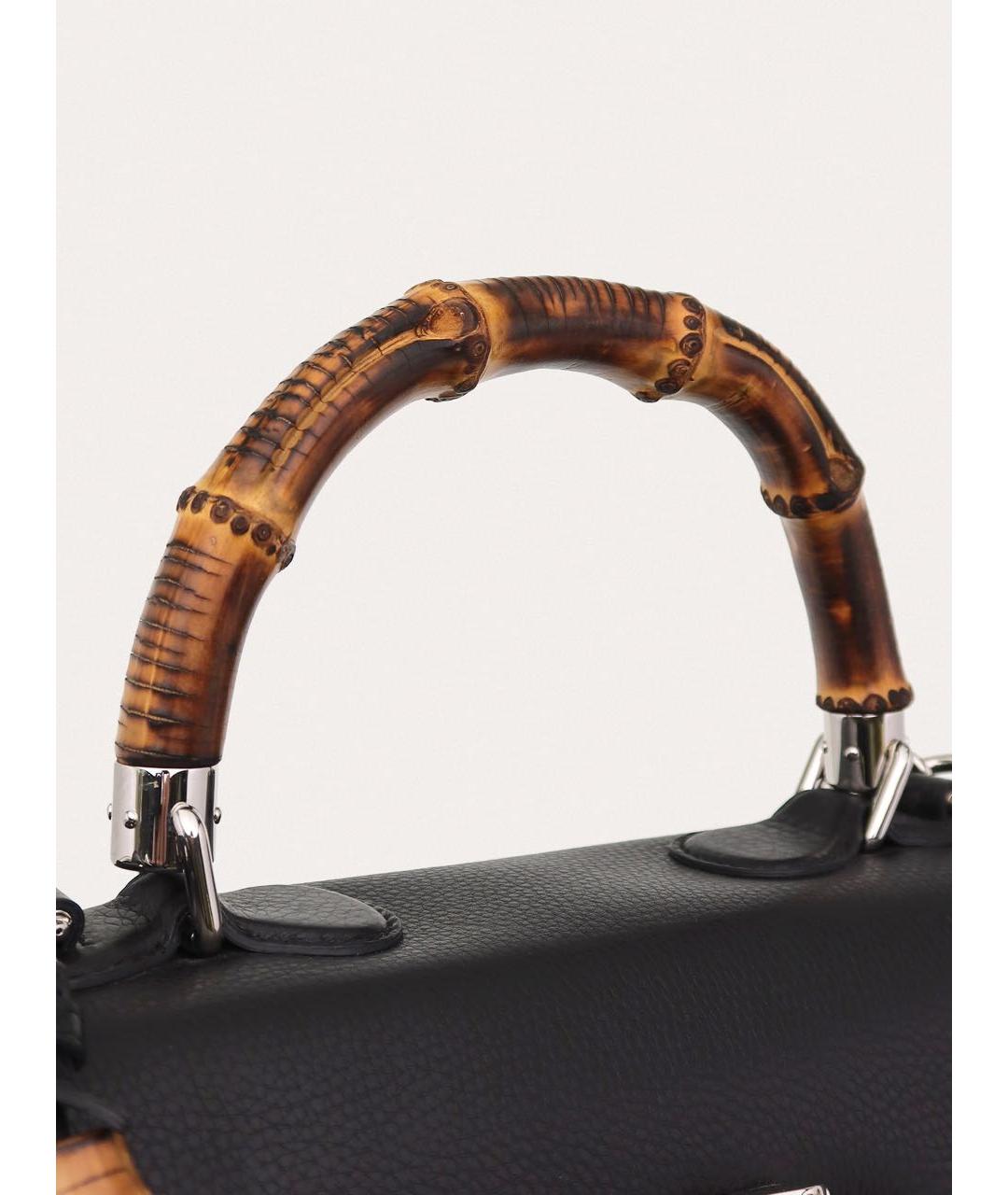 GUCCI Черная кожаная сумка через плечо, фото 7