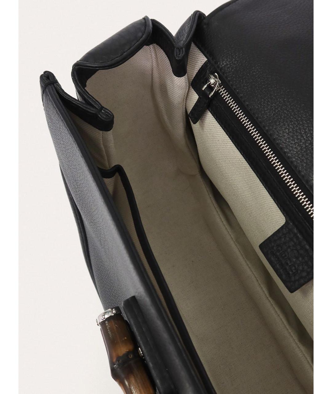 GUCCI Черная кожаная сумка через плечо, фото 4