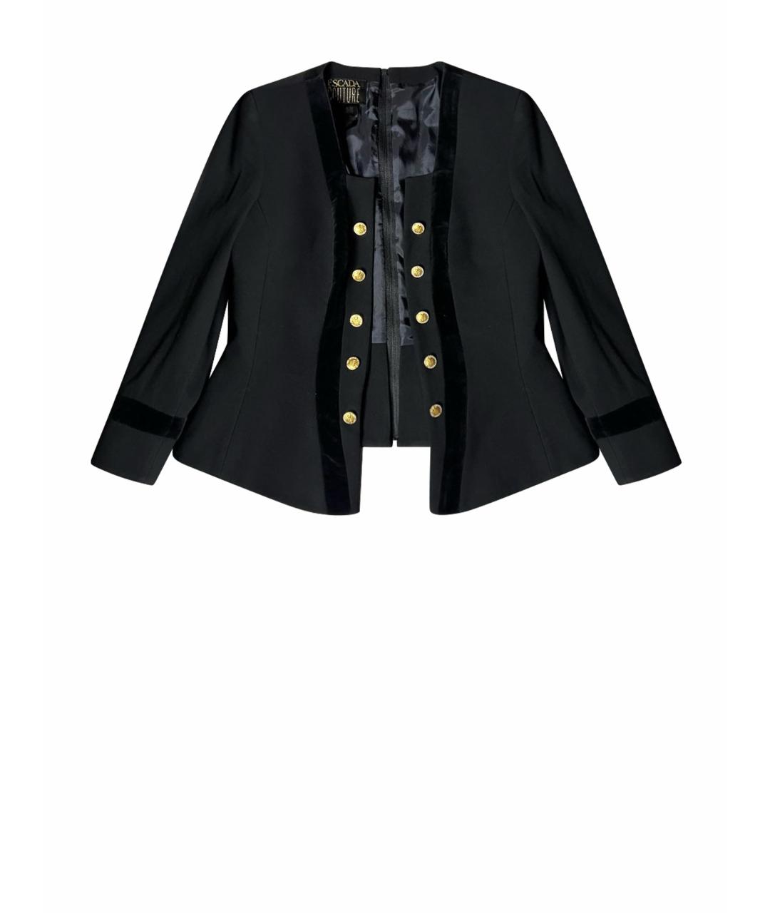 ESCADA Черный шерстяной жакет/пиджак, фото 1