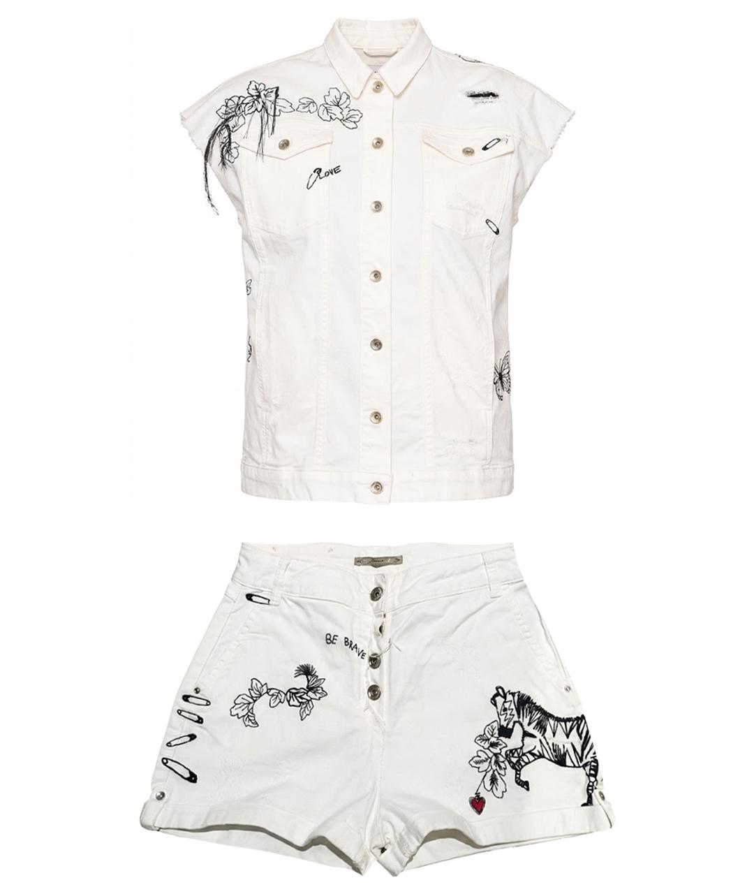 PATRIZIA PEPE Белый хлопковый костюм с юбками, фото 1