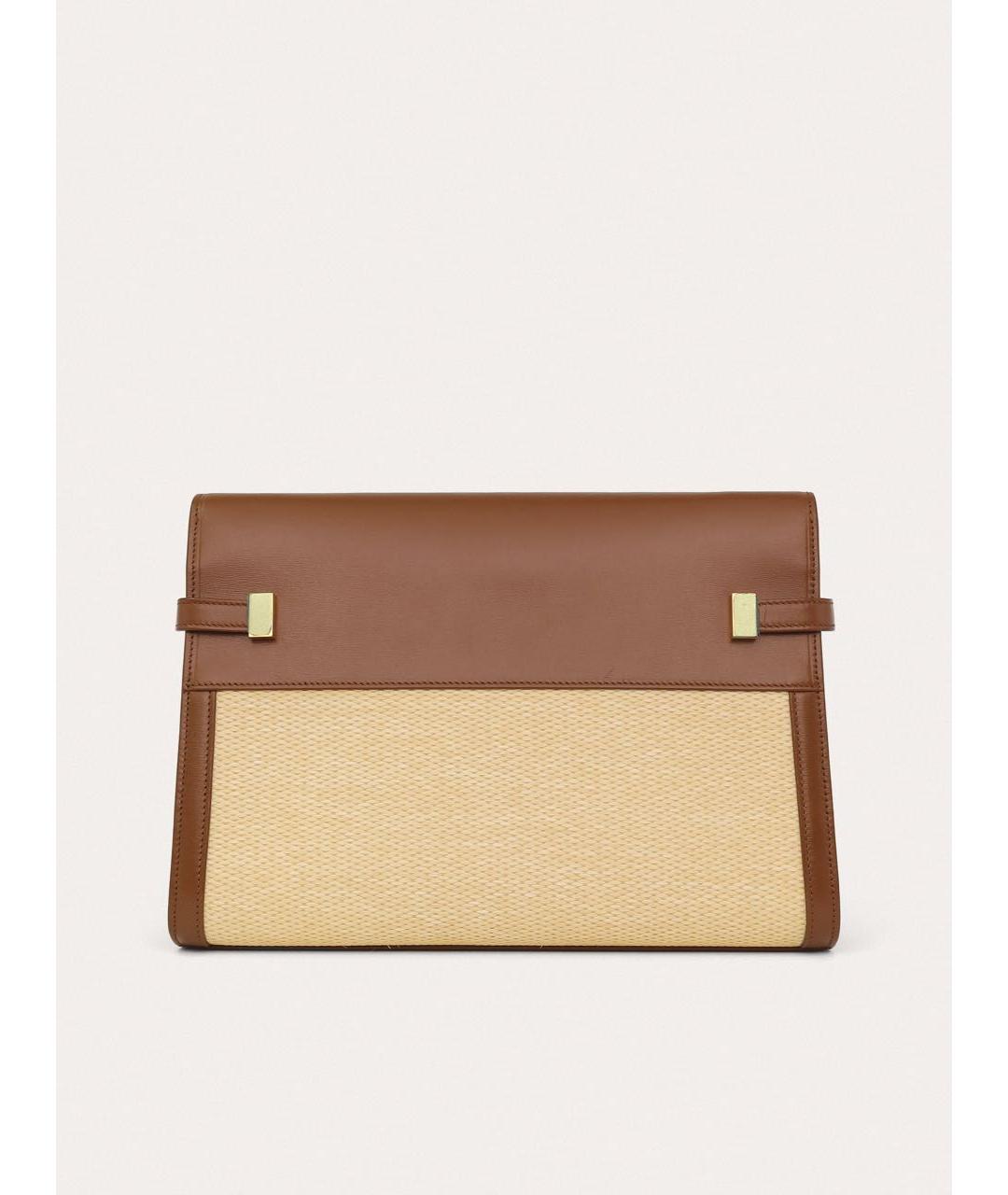 SAINT LAURENT Коричневая кожаная сумка через плечо, фото 3