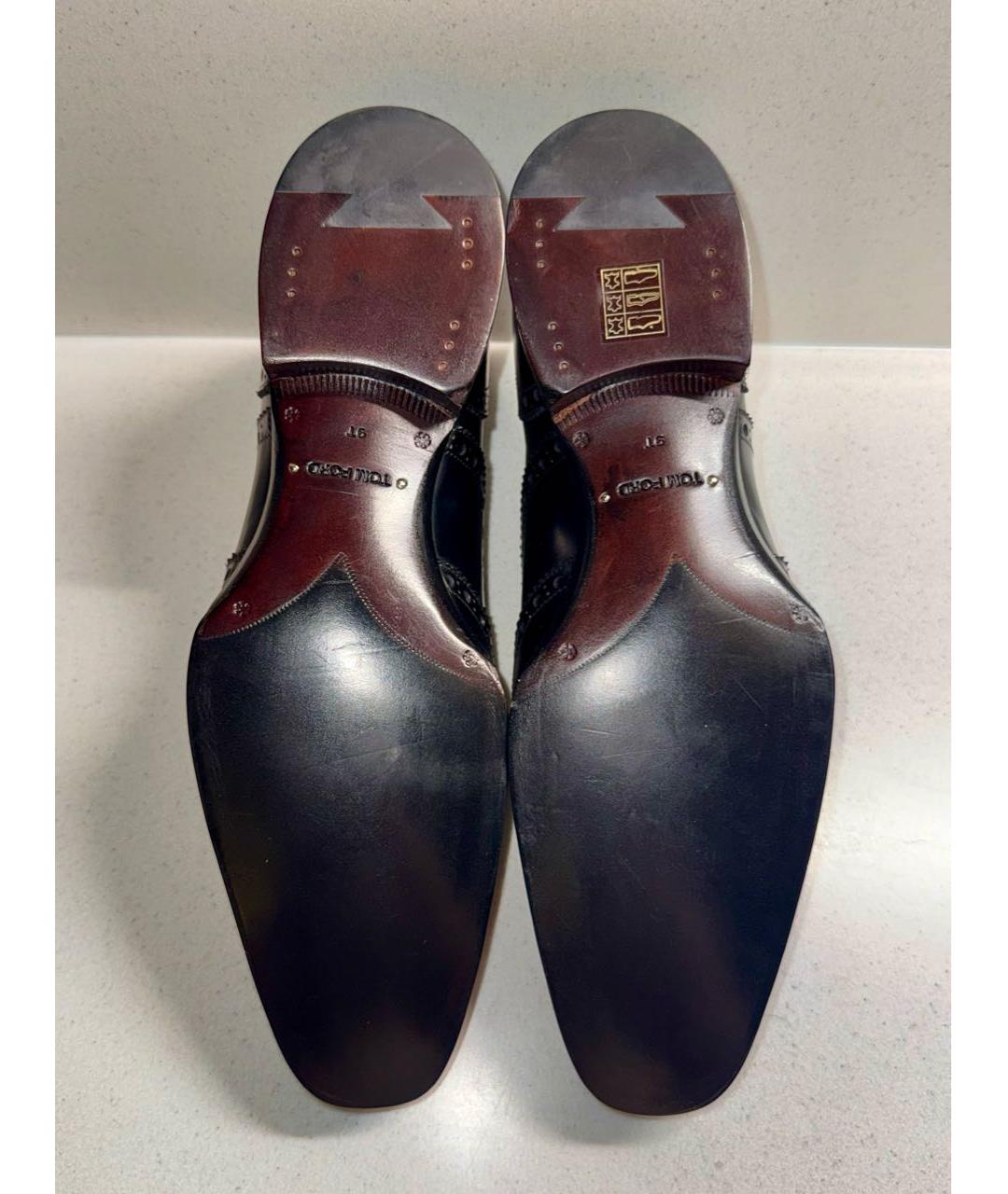 TOM FORD Черные кожаные туфли, фото 5