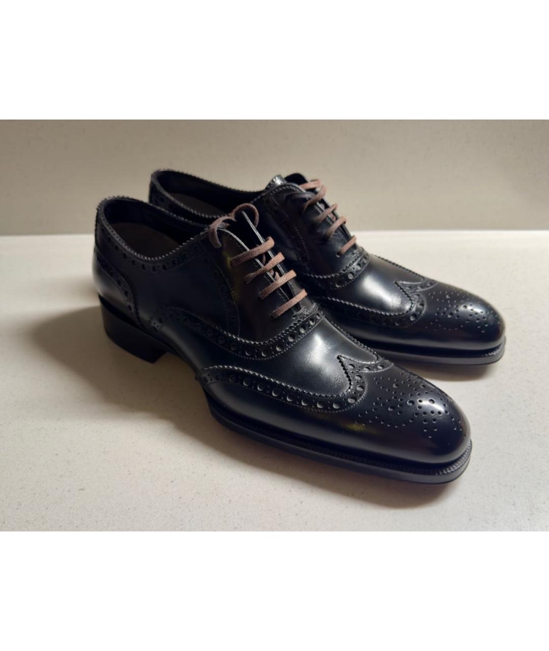 TOM FORD Черные кожаные туфли, фото 6