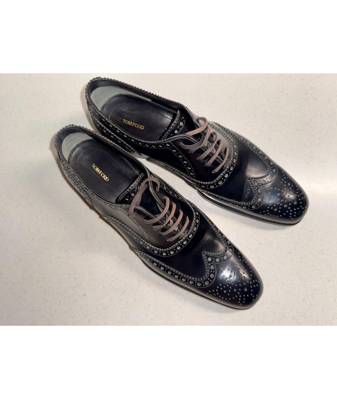 TOM FORD Черные кожаные туфли, фото 7