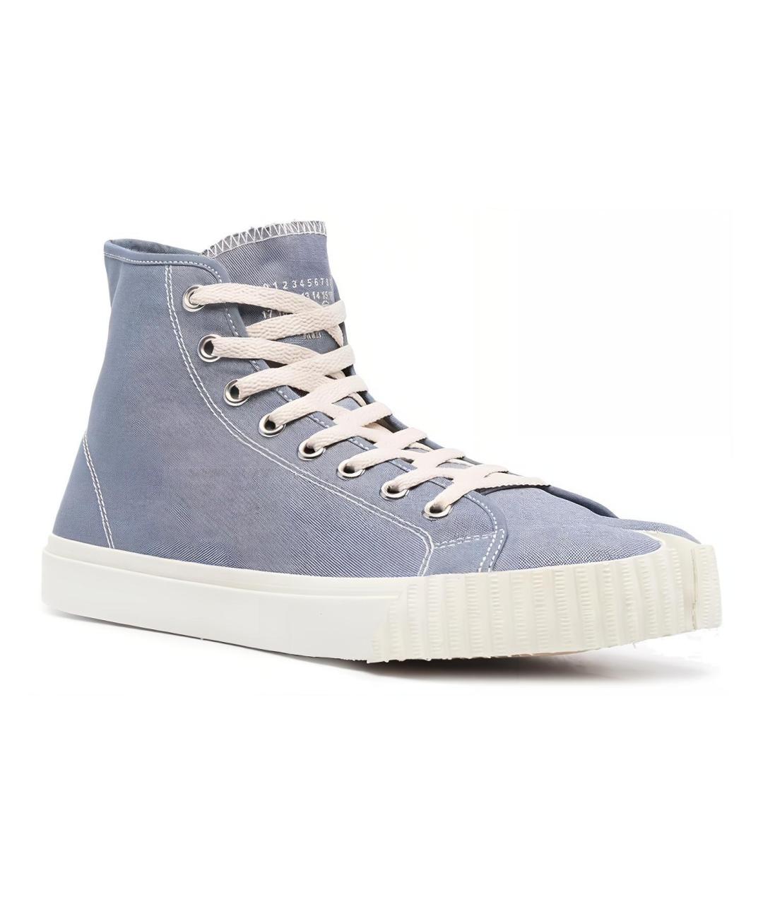 MAISON MARGIELA Голубые высокие кроссовки / кеды, фото 2