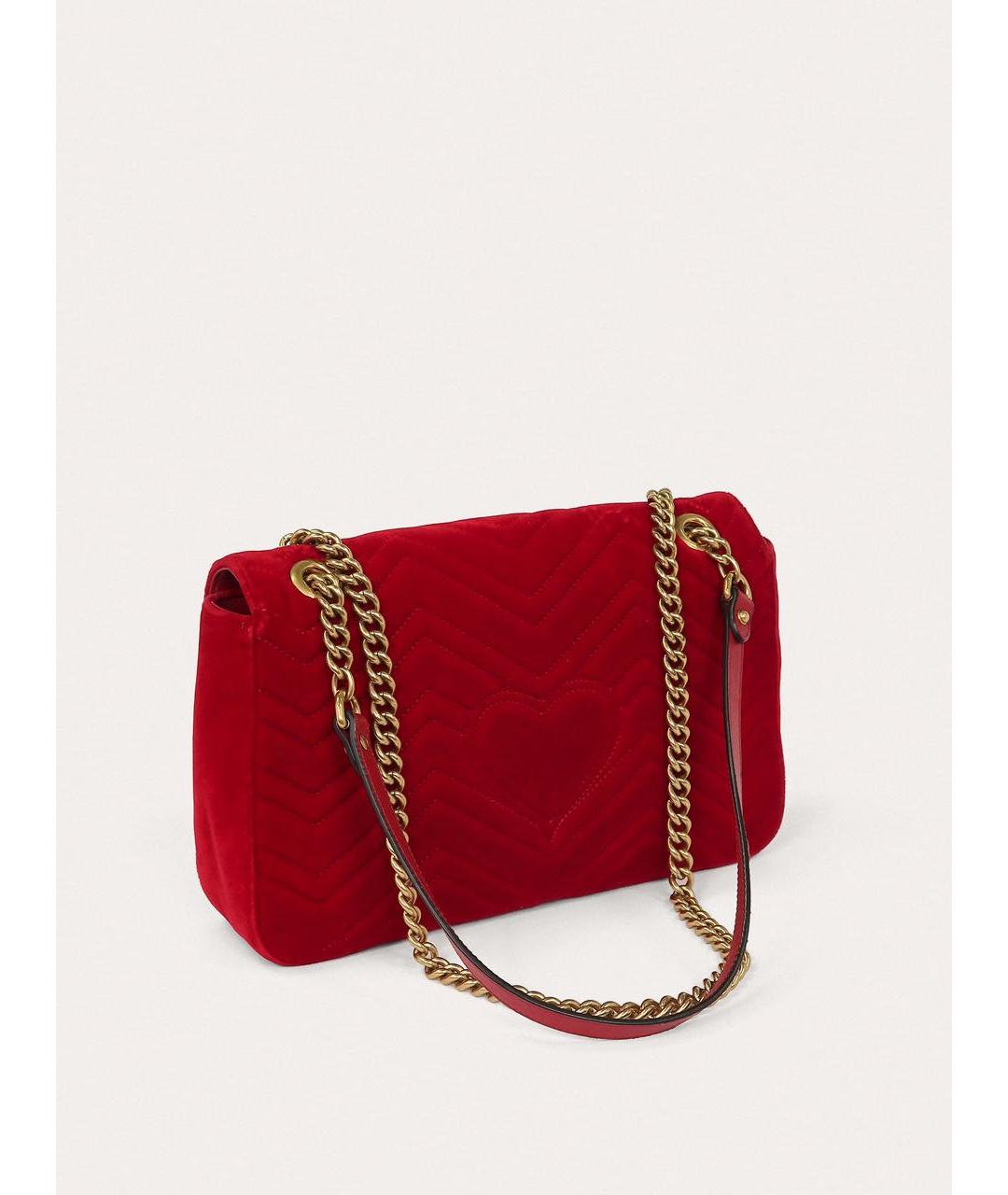 GUCCI Красная бархатная сумка через плечо, фото 7