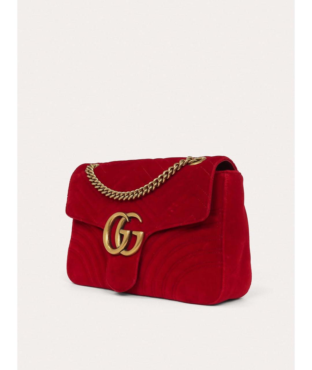 GUCCI Красная бархатная сумка через плечо, фото 2